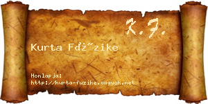 Kurta Füzike névjegykártya